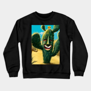 Laughing cactus in the desert Crewneck Sweatshirt